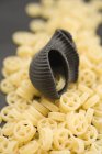 Wagon wheel pasta and single lumaconi — Stock Photo