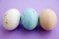 Easter eggs in row — Stock Photo