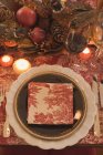 Elevated view of festive place setting for Thanksgiving — Stock Photo
