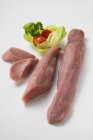 Pork sliced fillet with parsley — Stock Photo