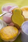 Coloured sugar for decorating — Stock Photo