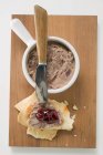 Rillettes with cherry compote — Stock Photo