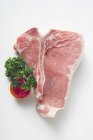 Raw Veal fillet with bone — Stock Photo