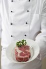 Beef steak with parsley — Stock Photo