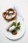 Weisswurst saucisses blanches — Photo de stock