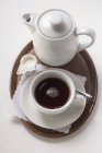 Porção de café com leite e açúcar — Fotografia de Stock
