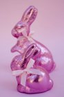 Рожевий кролики Великодня — стокове фото