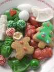 Biscuits et bonbons de Noël — Photo de stock