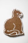 Christmas biscuit in shape of cat — Stock Photo