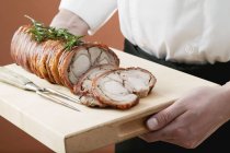 Selle roulée de porc — Photo de stock