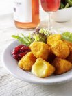 Breaded cheese cubes — Stock Photo
