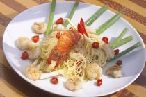 Esparguete baiano com camarões — Fotografia de Stock