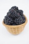 Ripe Blackberries in basket — Stock Photo