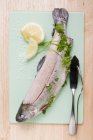 Trout with parsley and lemon — Stock Photo