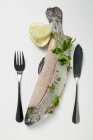 Trout with parsley and lemon — Stock Photo