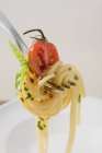 Spaghetti with cherry tomato — Stock Photo