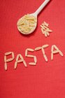 Parola Pasta fatta di pasta secca — Foto stock