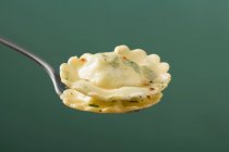 Ravioli pasta on fork — Stock Photo
