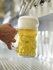 Litre of draught beer — Stock Photo