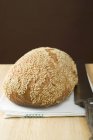Кунжутний хліб на рушнику — стокове фото