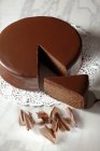 Austrian chocolate cake Sachertorte — Stock Photo