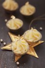 Confectionery decorated with gold leaf — Stock Photo