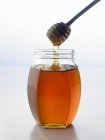 Медовий пелюшка в банці — стокове фото