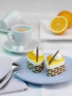 Orange tartlets on plate — Stock Photo