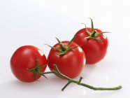Tre pomodori rossi — Foto stock