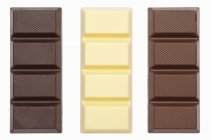 Темний з білим і молочним шоколадом — стокове фото