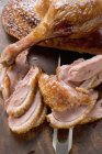 Duck leg and sliced breast — Stock Photo