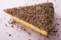 Piece of almond ricotta cake — Stock Photo