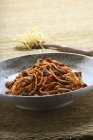Tagliatelline pasta with meat sauce — Stock Photo