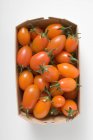 Tomates cherry en cesta - foto de stock