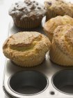 Muffins in muffin tin — Stock Photo