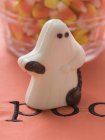 Sweet chocolate ghost for Halloween — Stock Photo