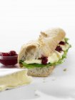 Baguette sandwich with brie — Stock Photo
