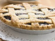 Blueberry pie with pastry lattice — Stock Photo