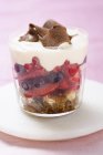 Trifle with almond cake — Stock Photo