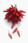 Un mazzo di peperoncini rossi freschi — Foto stock