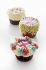 Cupcakes decorated with Union Jacks — Stock Photo