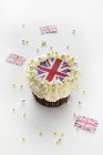 Cupcake com Union Jack — Fotografia de Stock