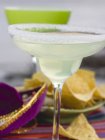 Margarita in glass with salted rim — Stock Photo
