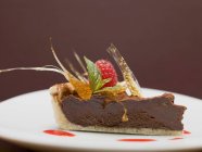Morceau carré de tarte au chocolat — Photo de stock