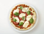 Tomaten-Mozzarella-Pizza — Stockfoto