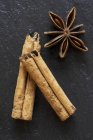 Cinnamon stick and star anise — Stock Photo