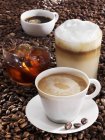 Verschiedene Kaffeegetränke — Stockfoto