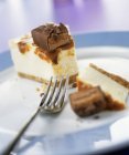 Piece of caramel cheesecake — Stock Photo