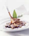 Duck with balsamic red wine sauce — Stock Photo