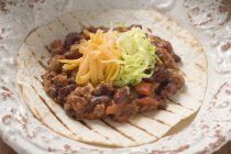 Mince and bean with cheese — Stock Photo